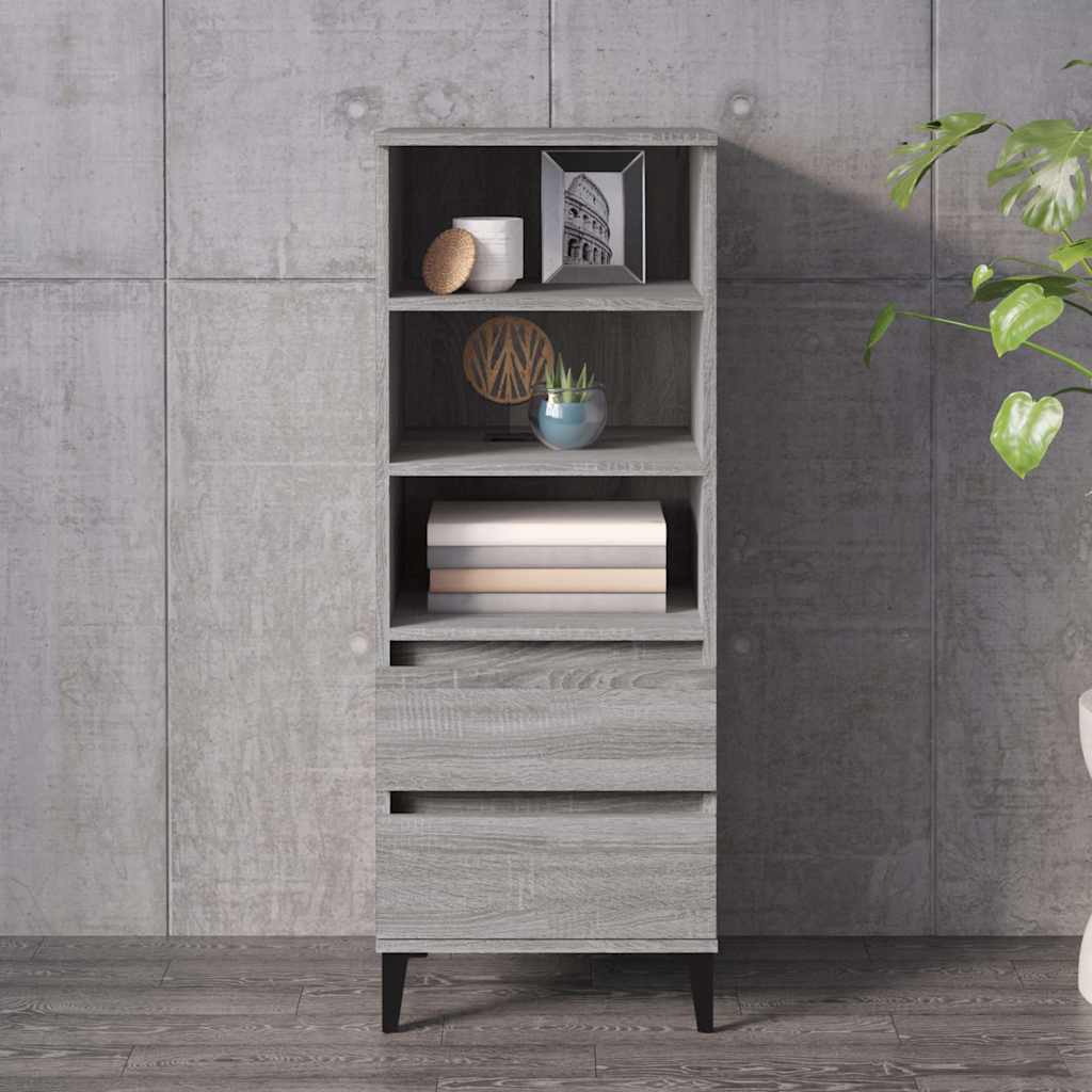 Vidaxl hoge kast 40x36x110 cm bewerkt hout grijs sonoma