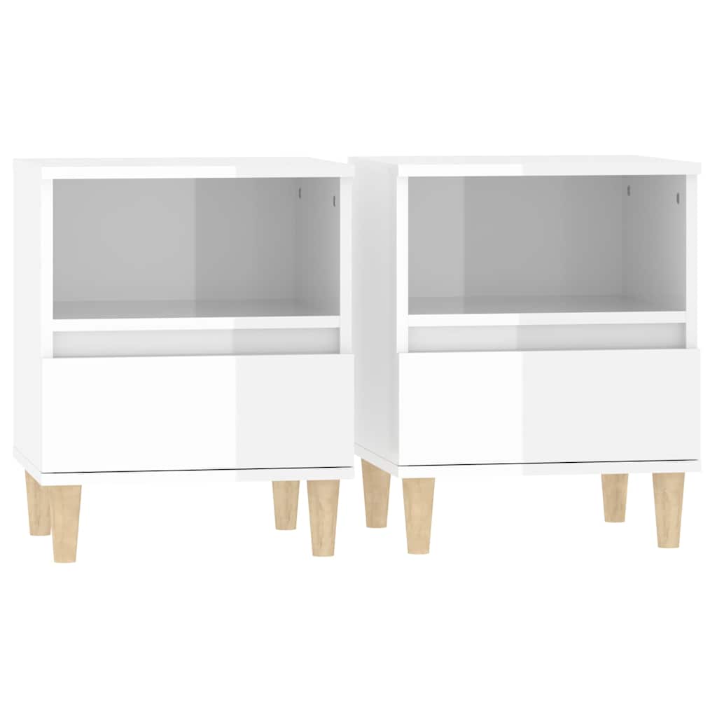 Vidaxl nachtkastjes 2 st 40x35x50 cm hoogglans wit
