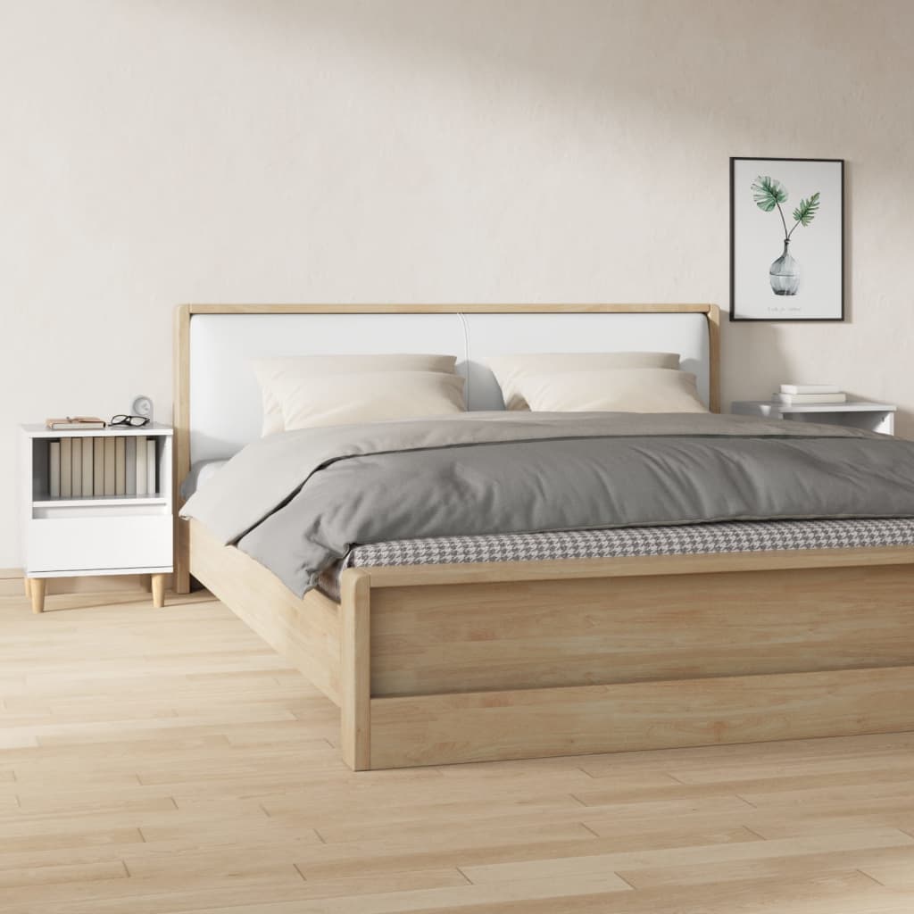 Vidaxl nachtkastjes 2 st 40x35x50 cm hoogglans wit