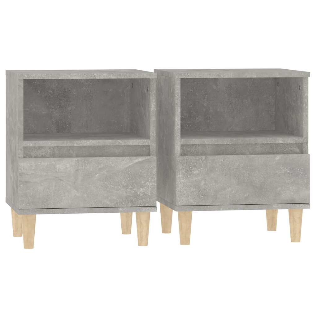Vidaxl nachtkastjes 2 st 40x35x50 cm betongrijs