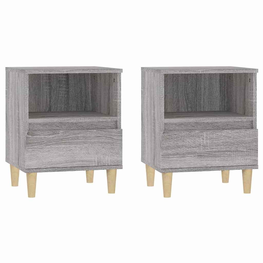 Vidaxl nachtkastjes 2 st 40x35x50 cm grijs sonoma eikenkleurig
