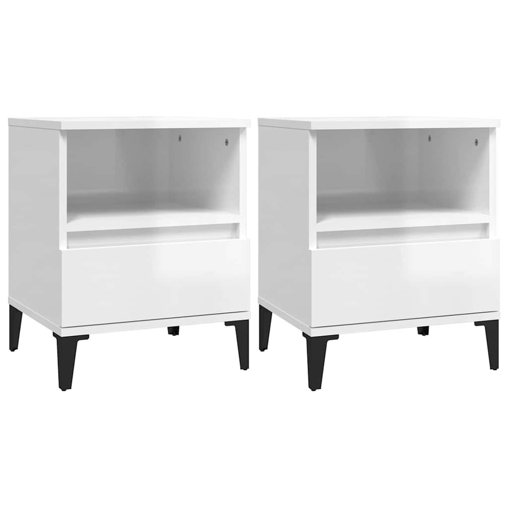 Vidaxl nachtkastjes 2 st 40x35x50 cm hoogglans wit