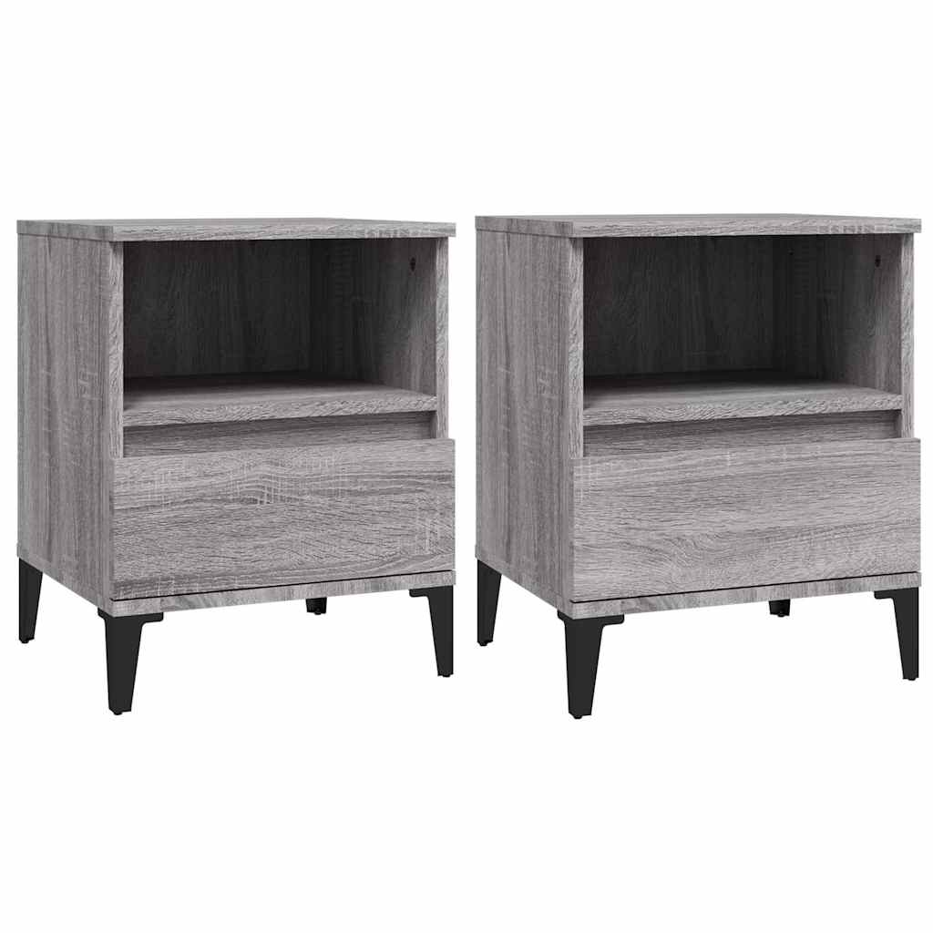Vidaxl nachtkastjes 2 st 40x35x50 cm grijs sonoma eikenkleurig