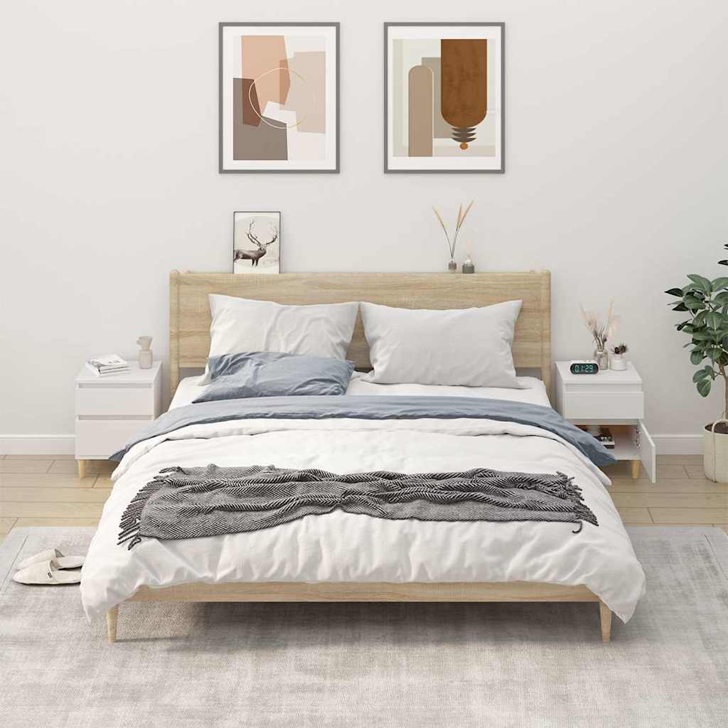 Vidaxl nachtkastjes 2 st 40x35x50 cm wit
