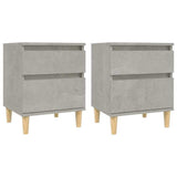 Vidaxl nachtkastjes 2 st 40x35x50 cm betongrijs