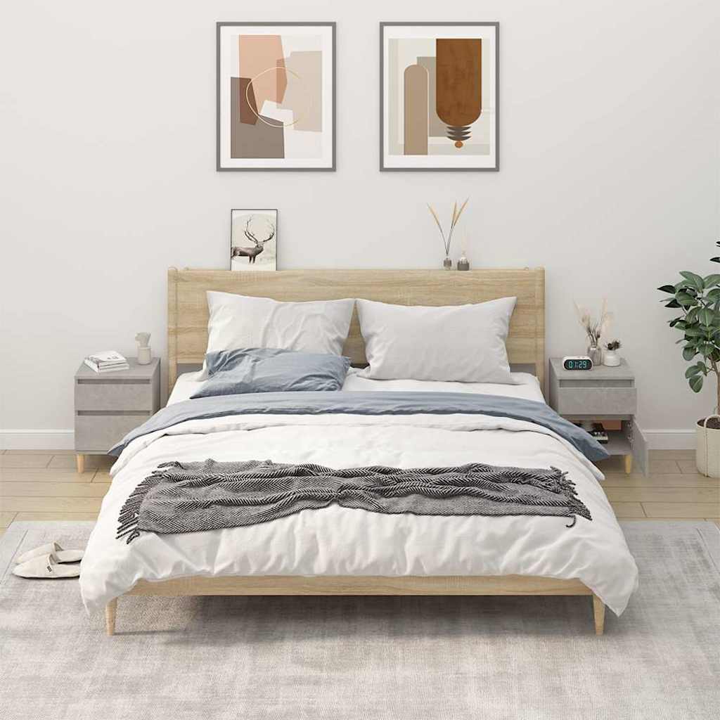 Vidaxl nachtkastjes 2 st 40x35x50 cm betongrijs