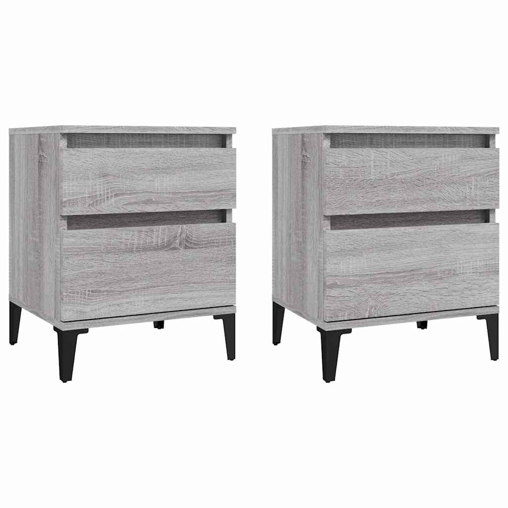 Vidaxl nachtkastjes 2 st 40x35x50 cm grijs sonoma eikenkleurig