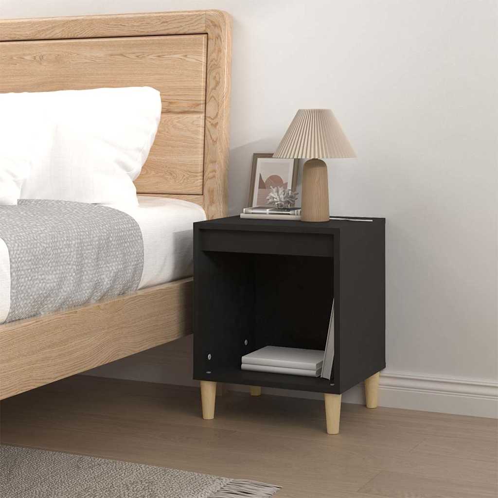 Vidaxl nachtkastje 40x35x50 cm bewerkt hout zwart