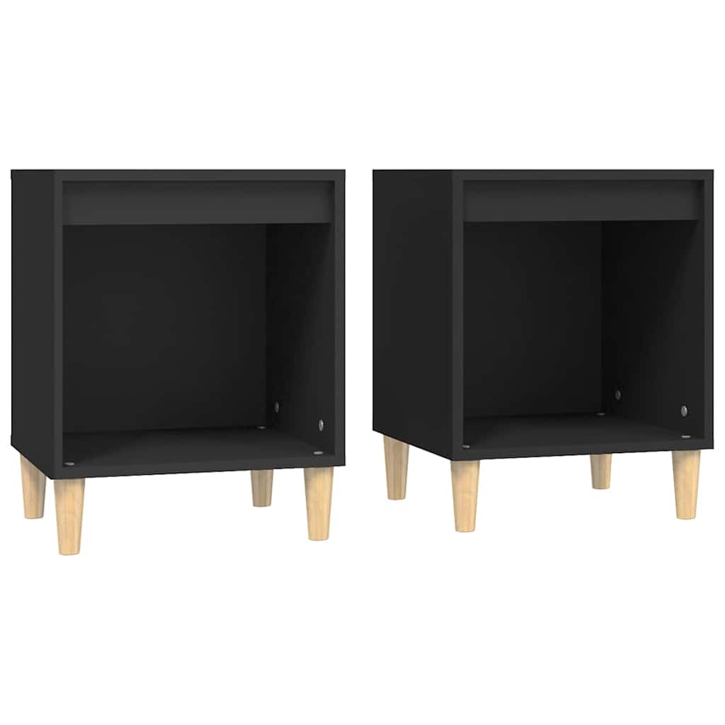Vidaxl nachtkastjes 2 st 40x35x50 cm zwart
