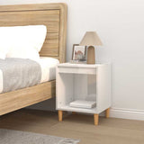 Vidaxl nachtkastje 40x35x50 cm bewerkt hout hoogglans wit