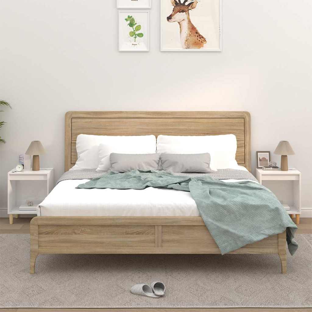 Vidaxl nachtkastjes 2 st 40x35x50 cm hoogglans wit