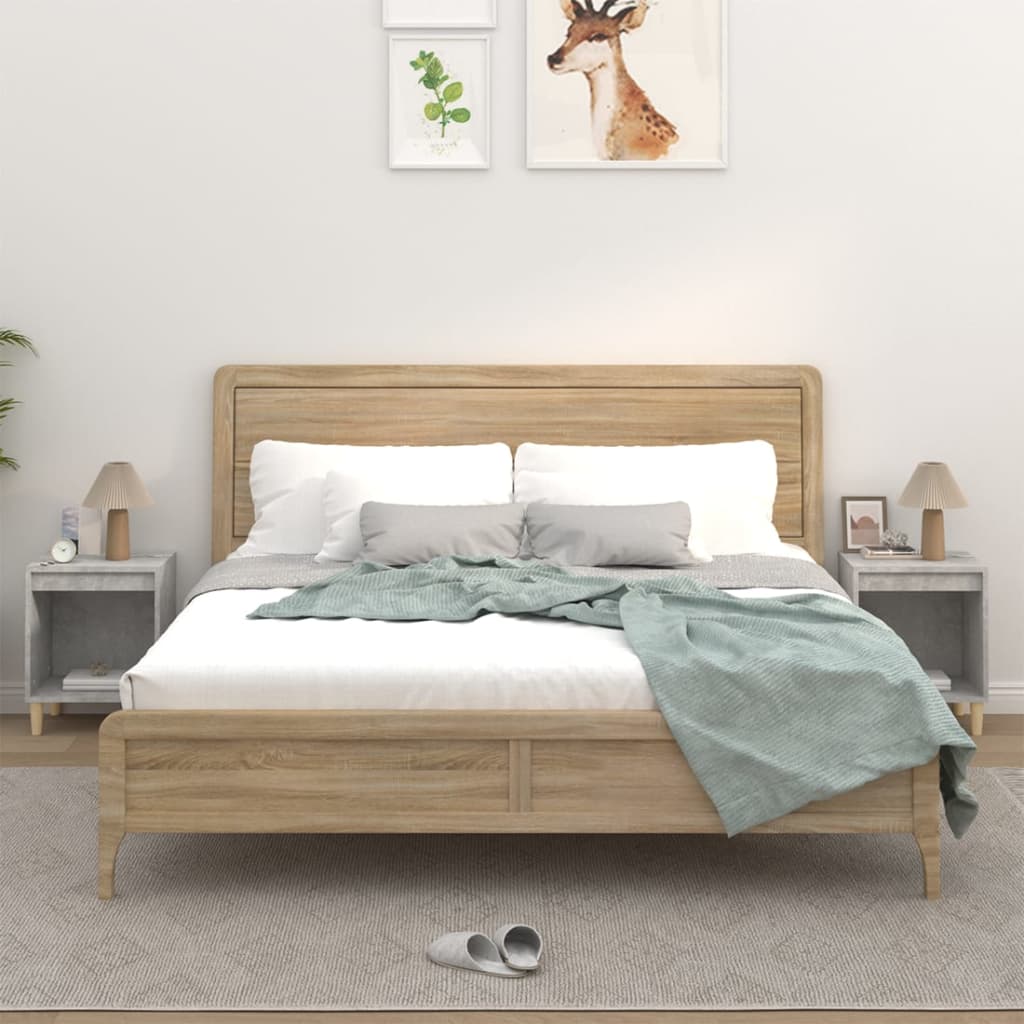 Vidaxl nachtkastjes 2 st 40x35x50 cm betongrijs