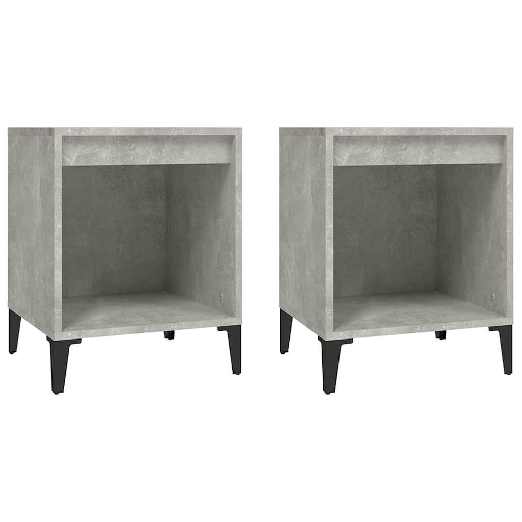 Vidaxl nachtkastjes 2 st 40x35x50 cm betongrijs