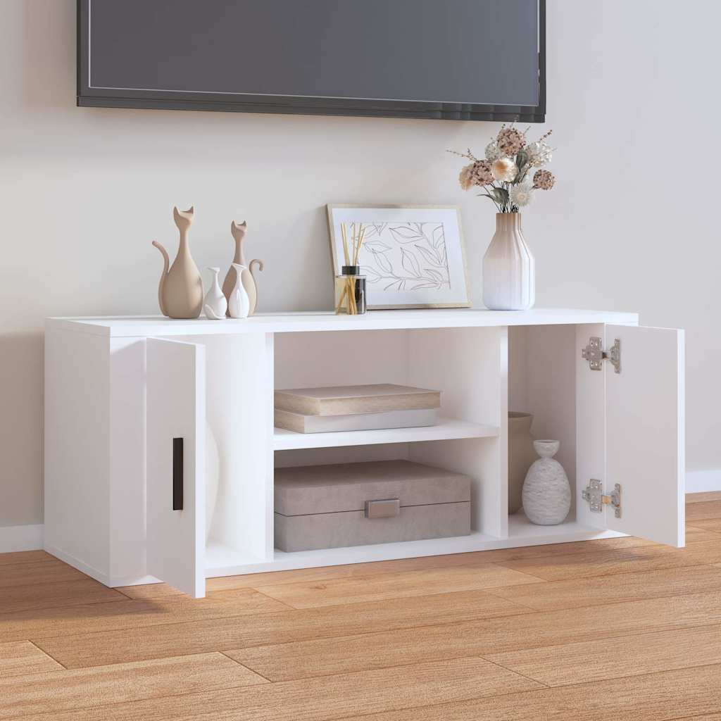 Vidaxl tv-meubel 100x35x40 cm bewerkt hout wit