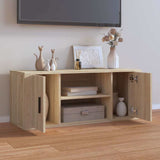 Vidaxl tv-meubel 100x35x40 cm bewerkt hout sonoma eikenkleurig