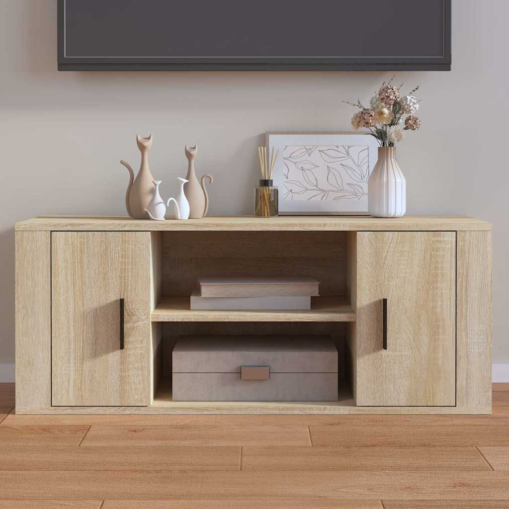 Vidaxl tv-meubel 100x35x40 cm bewerkt hout sonoma eikenkleurig