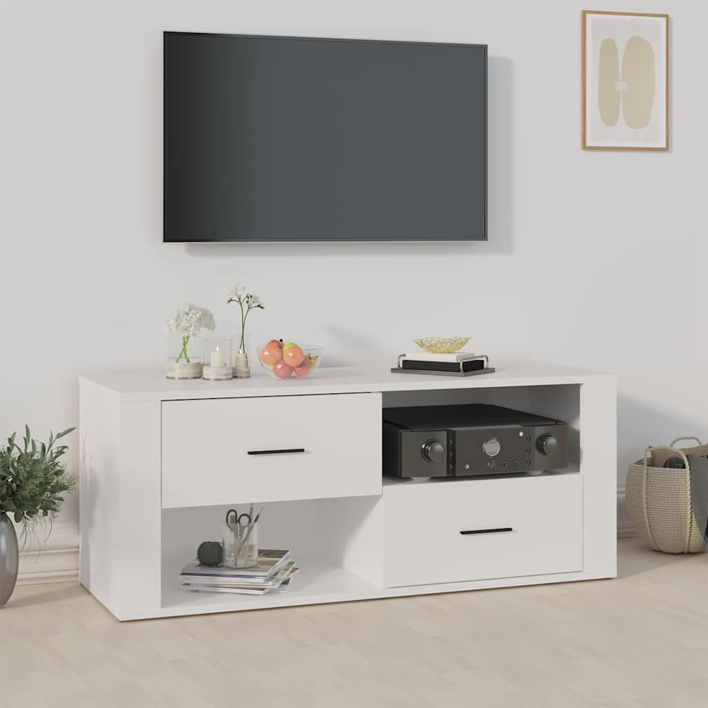 Vidaxl tv-meubel 100x35x40 cm bewerkt hout wit