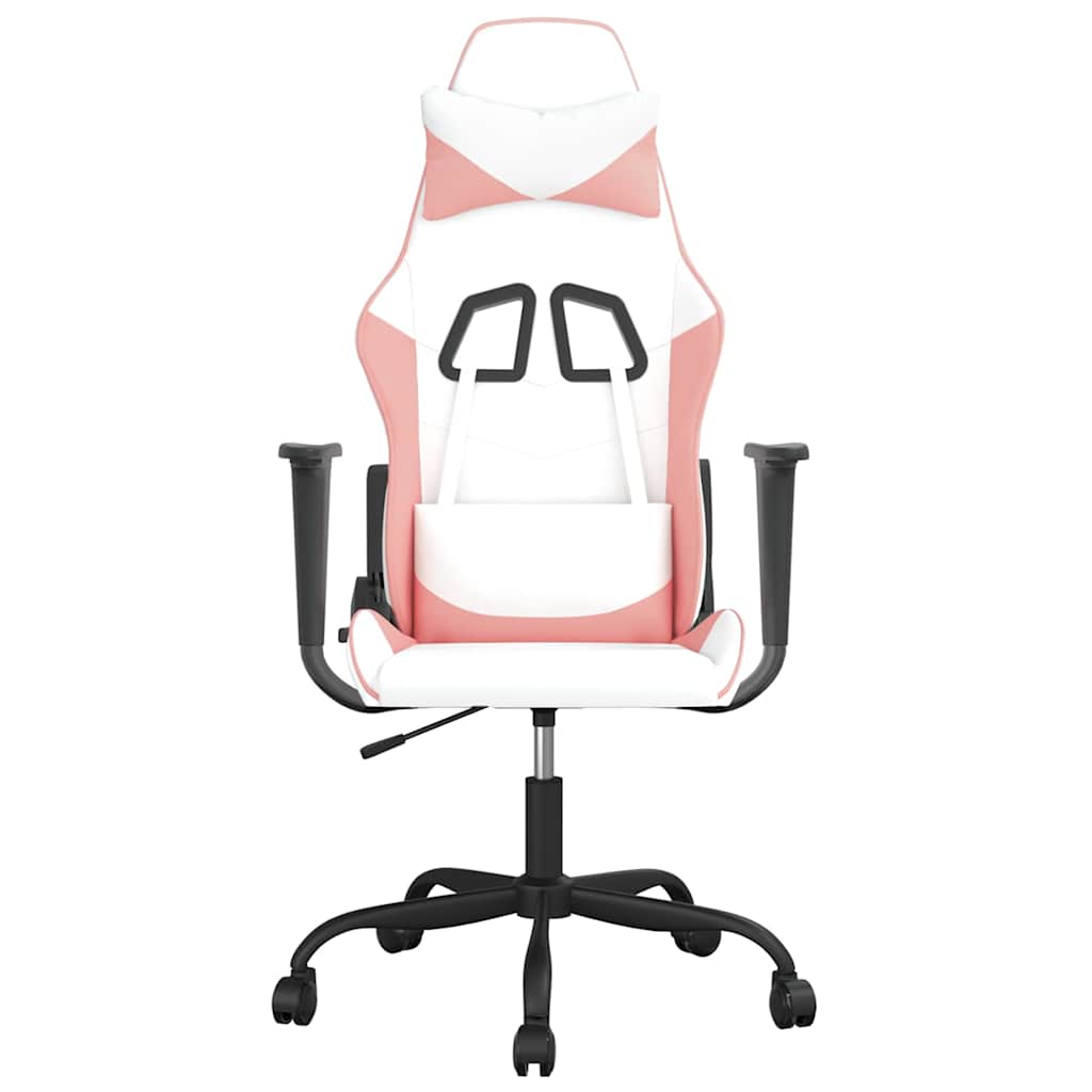 Vidaxl gamestoel kunstleer wit en roze