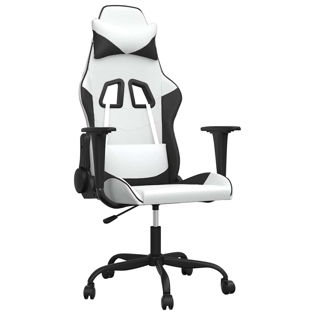 Vidaxl gamestoel kunstleer wit en zwart