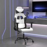 Vidaxl gamestoel kunstleer wit en zwart