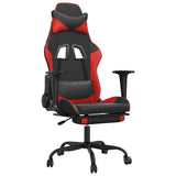 Vidaxl gamestoel met voetensteun kunstleer zwart en rood