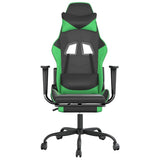 Vidaxl gamestoel met voetensteun kunstleer zwart en groen