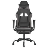 Vidaxl gamestoel met voetensteun kunstleer zwart en grijs