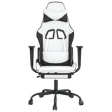 Vidaxl gamestoel met voetensteun kunstleer wit en zwart
