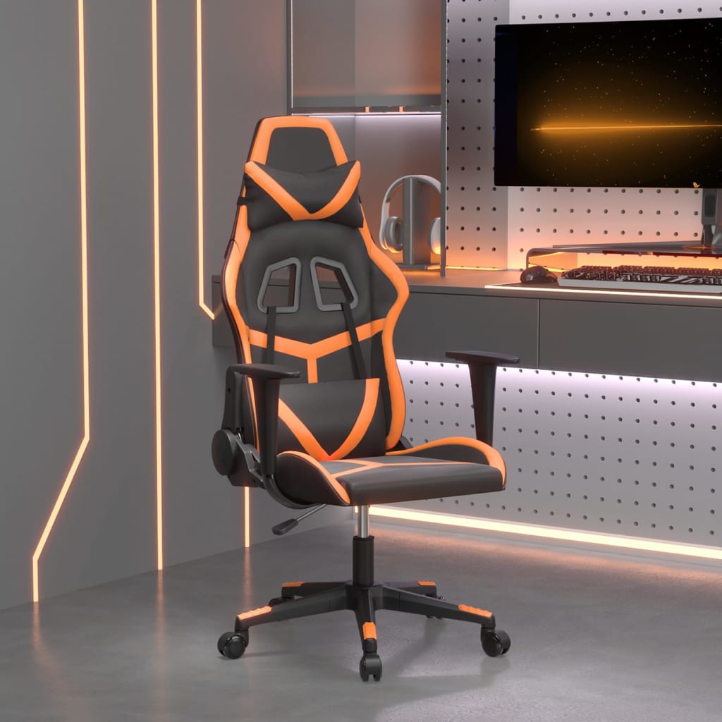 Vidaxl gamestoel kunstleer zwart en oranje