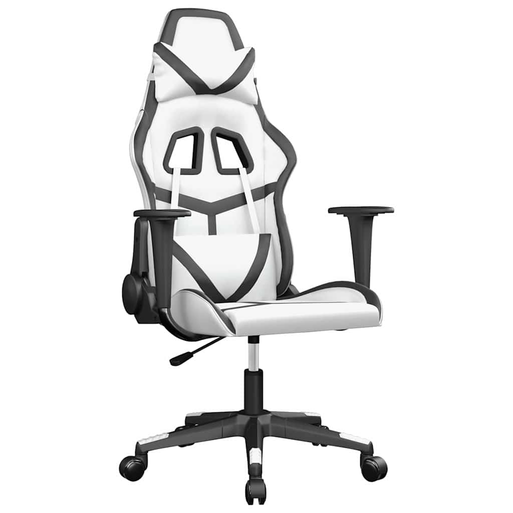 Vidaxl gamestoel kunstleer wit en zwart