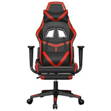 Vidaxl gamestoel met voetensteun kunstleer zwart en rood