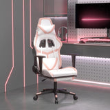 Vidaxl gamestoel met voetensteun kunstleer wit en roze