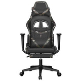 Vidaxl gamestoel met voetensteun kunstleer zwart en camouflage