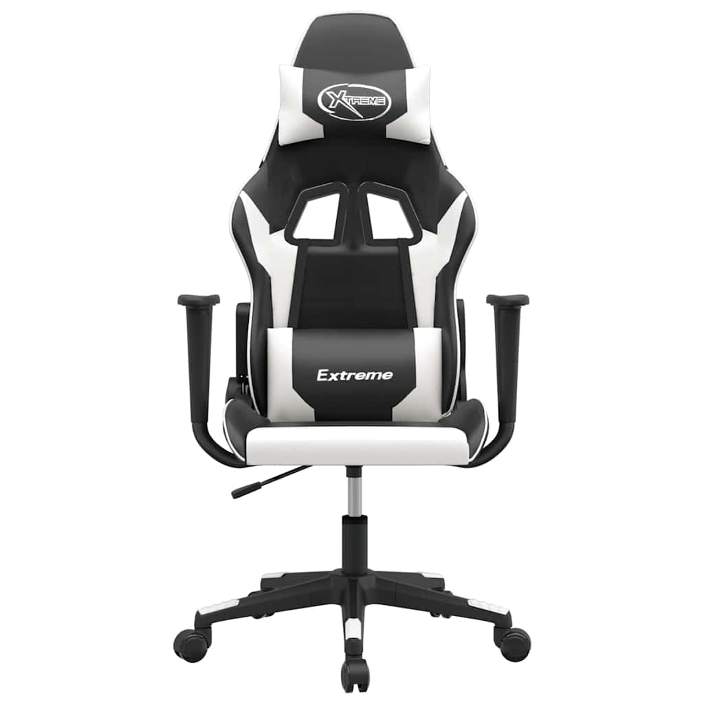 Vidaxl gamestoel kunstleer zwart en wit
