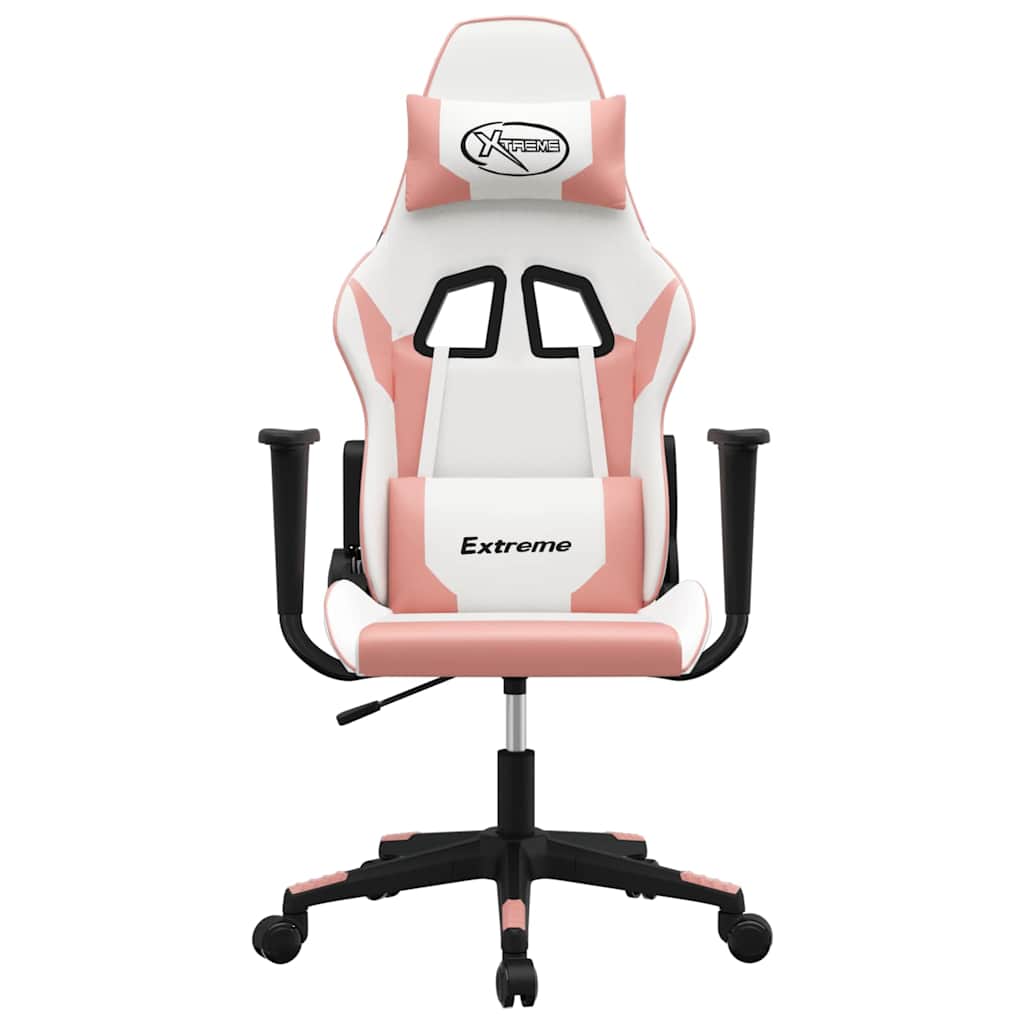Vidaxl gamestoel kunstleer wit en roze