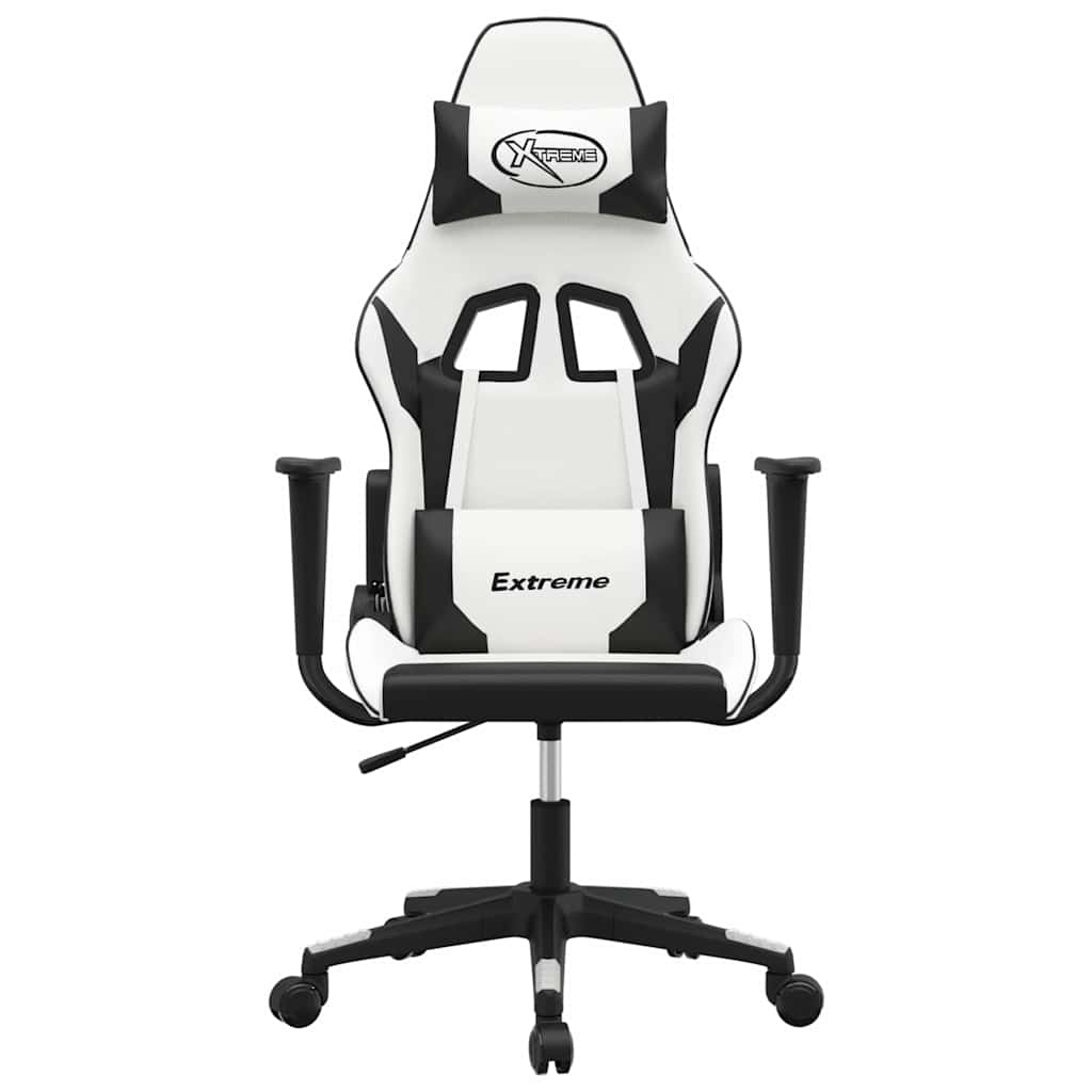 Vidaxl gamestoel kunstleer wit en zwart