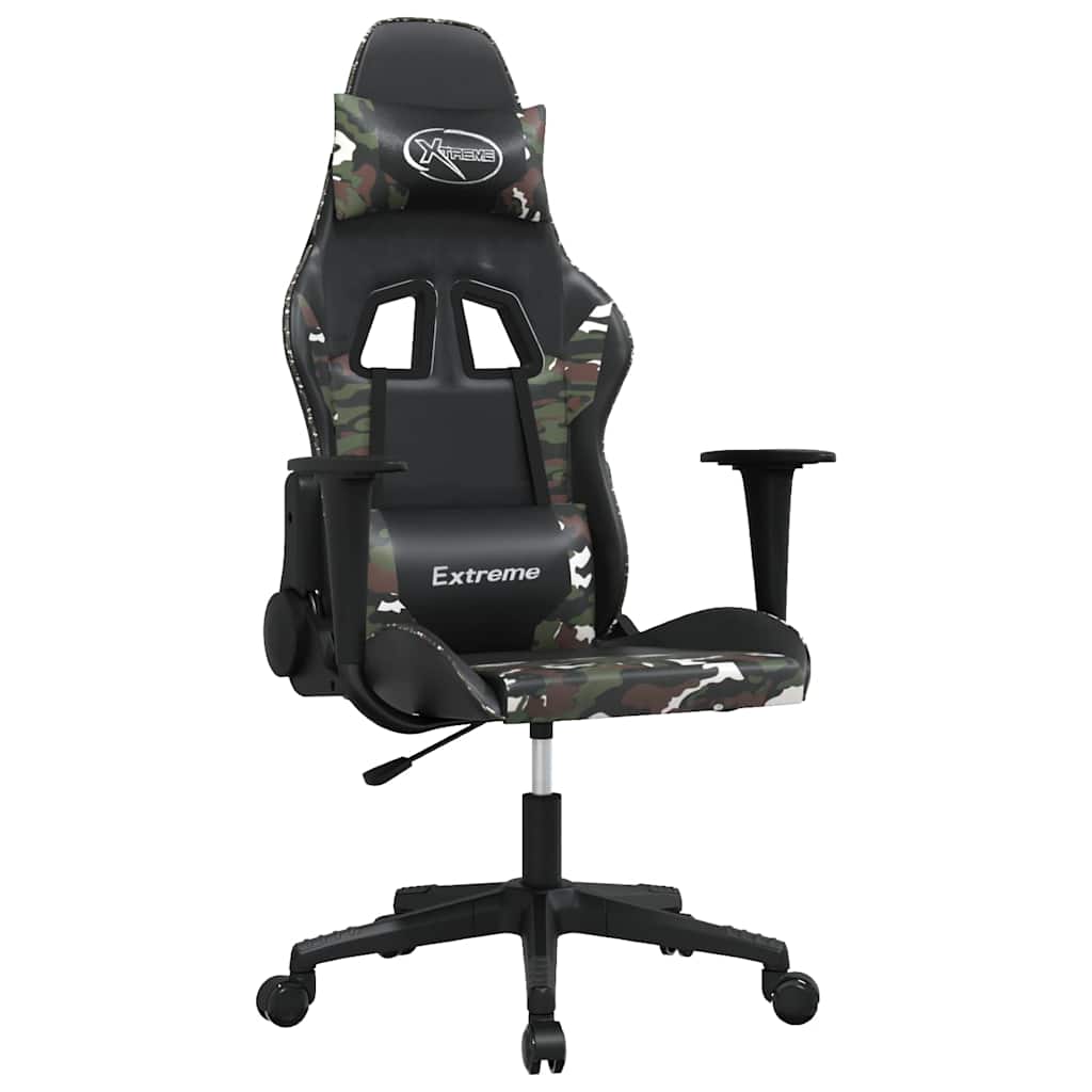 Vidaxl gamestoel kunstleer zwart en camouflage