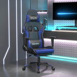 Vidaxl gamestoel met voetensteun kunstleer zwart en blauw