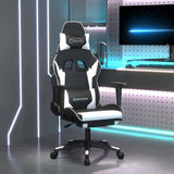 Vidaxl gamestoel met voetensteun kunstleer zwart en wit
