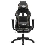 Vidaxl gamestoel met voetensteun kunstleer zwart en camouflage