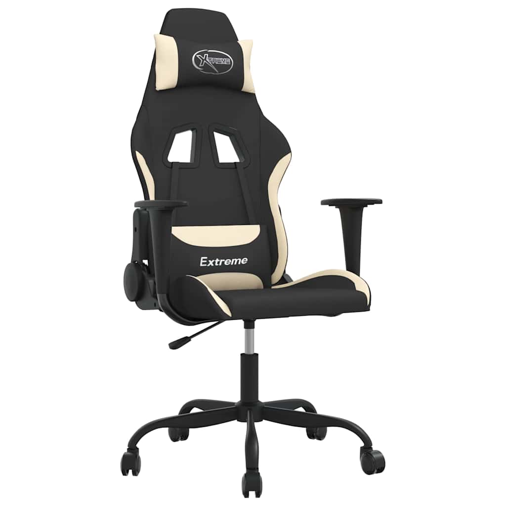 Vidaxl gamestoel stof zwart en crème