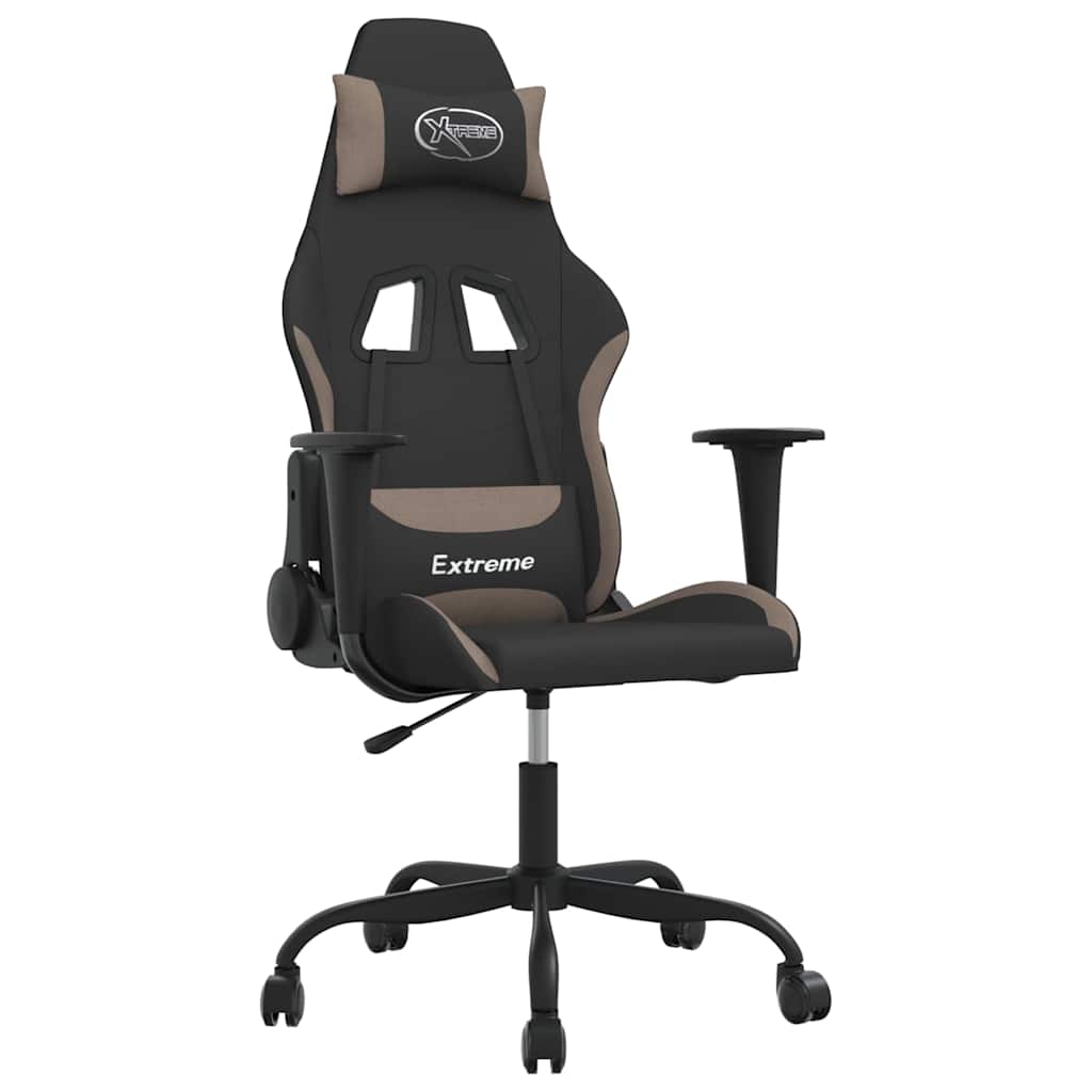 Vidaxl gamestoel stof zwart en taupe
