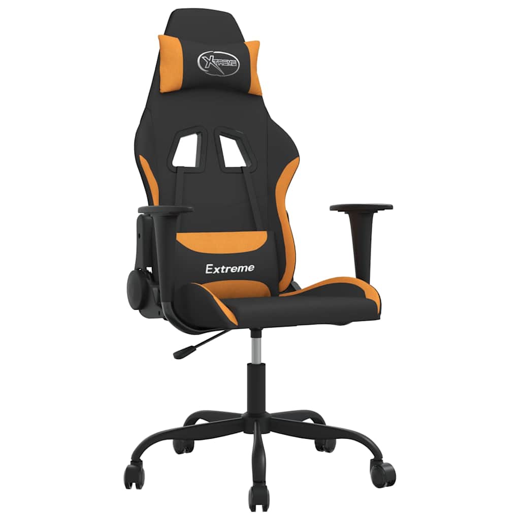 Vidaxl gamestoel stof zwart en oranje