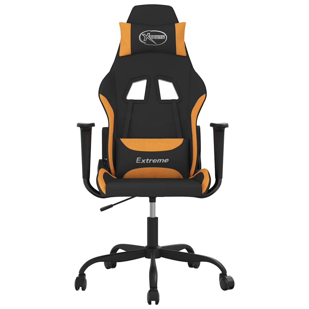 Vidaxl gamestoel stof zwart en oranje