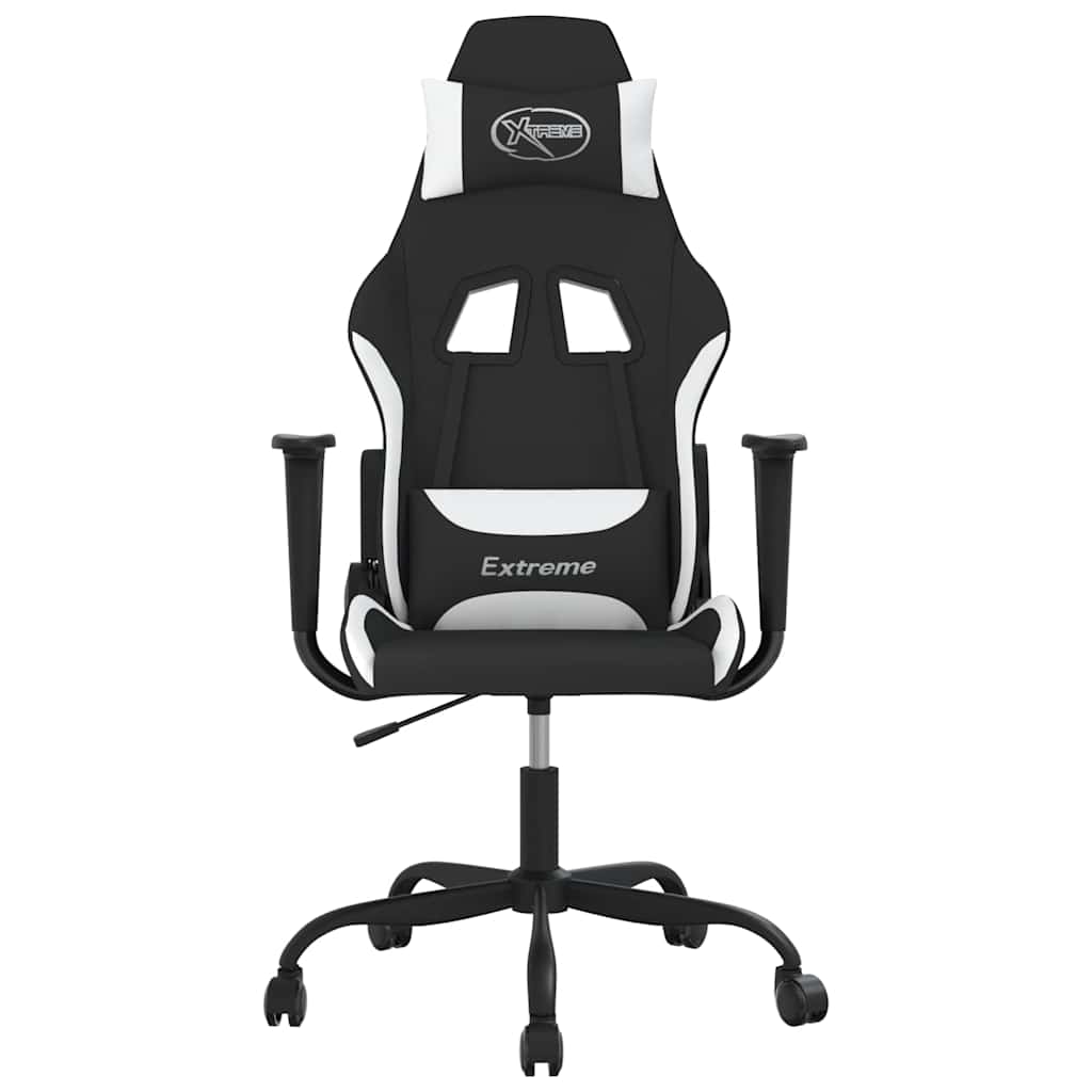 Vidaxl gamestoel stof zwart en wit