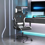 Vidaxl gamestoel stof zwart en wit