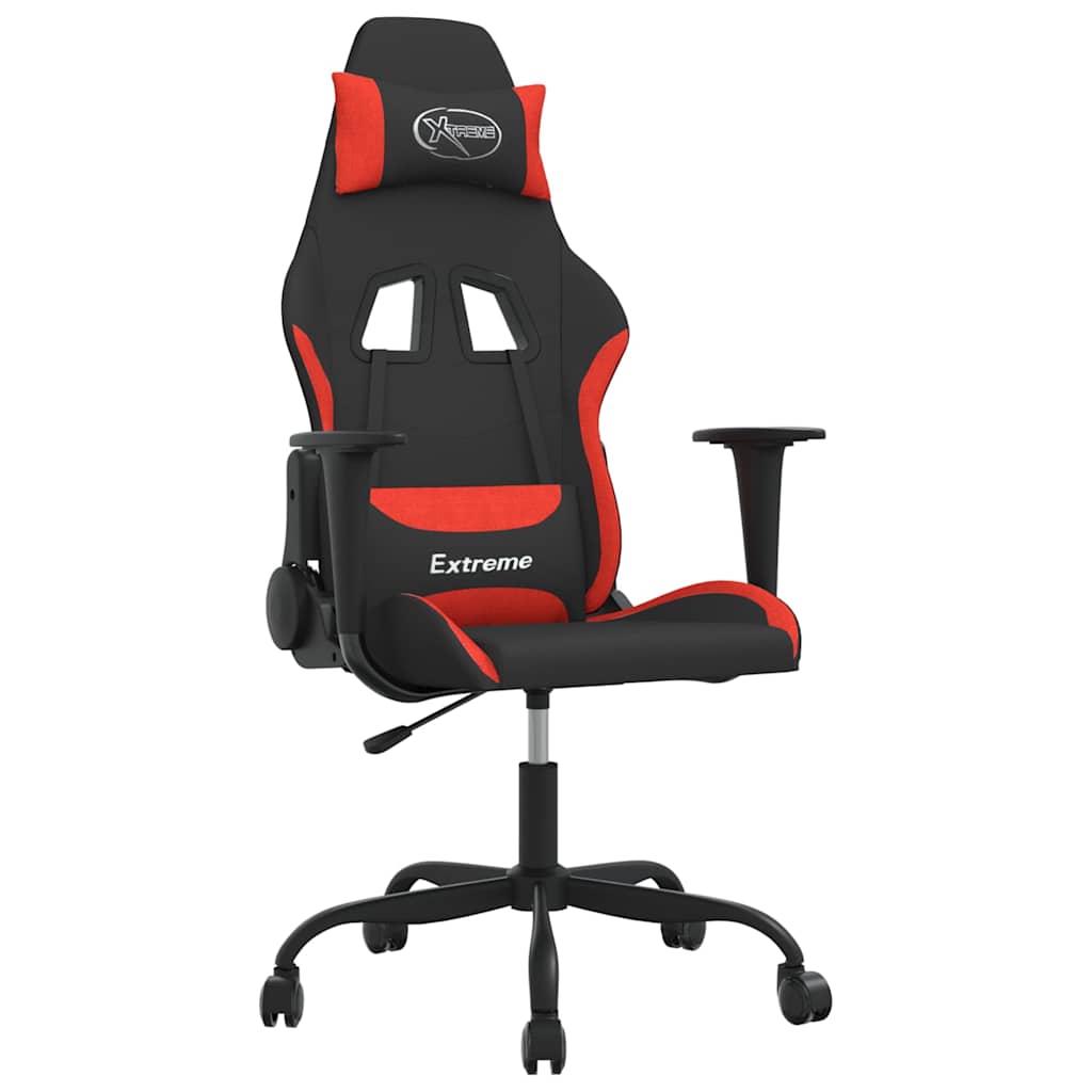 Vidaxl gamestoel stof zwart en rood