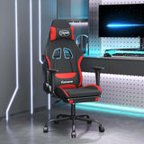 Vidaxl gamestoel met voetensteun stof zwart en rood