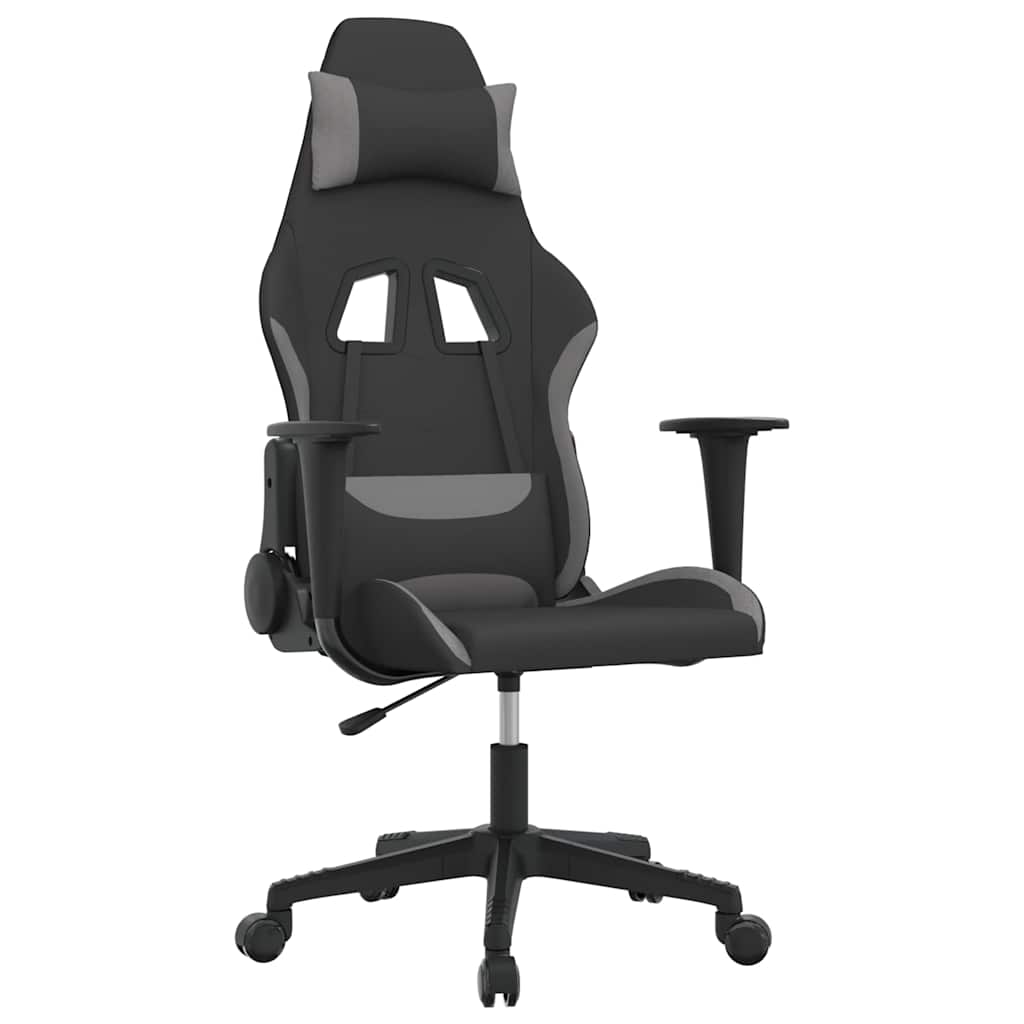 Vidaxl gamestoel stof zwart en lichtgrijs