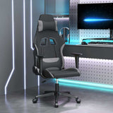 Vidaxl gamestoel stof zwart en lichtgrijs